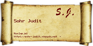 Sohr Judit névjegykártya